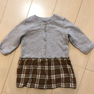 ムジルシリョウヒン(MUJI (無印良品))のキッズ　90 長袖あったかワンピース＊ベージュ(ワンピース)