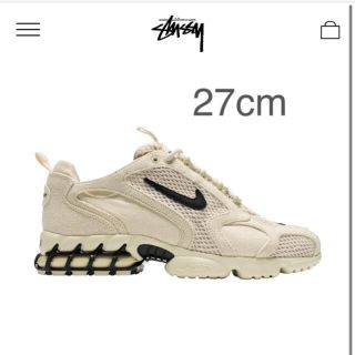 ステューシー(STUSSY)のSTUSSY / NIKE AIR ZOOM SPIRIDON CAGE 2(スニーカー)