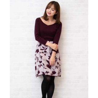 プロポーションボディドレッシング(PROPORTION BODY DRESSING)の新品タグ付き♡プロポ♡フラワージャガードワンピース(ひざ丈ワンピース)