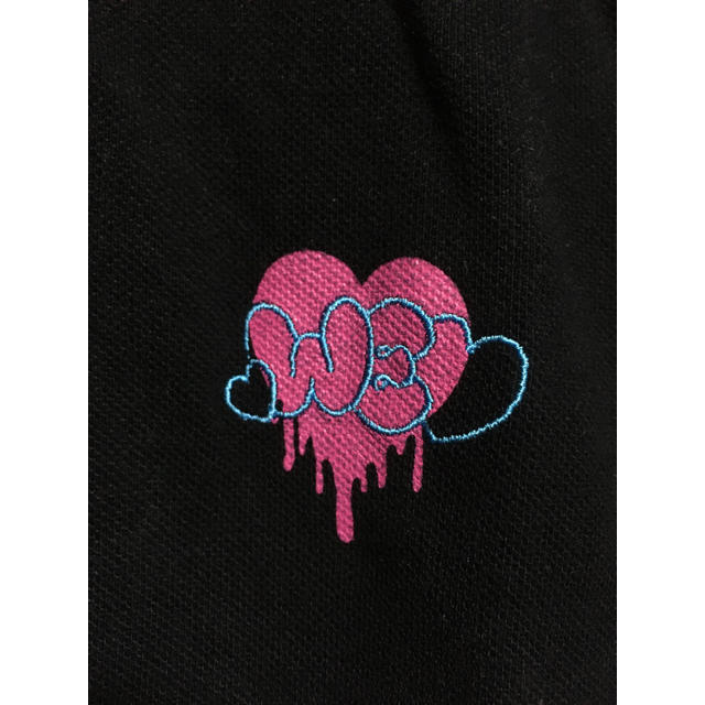 RNA(アールエヌエー)のRNA アールエヌエー 刺繍 ハート ピンク 半袖 ポロシャツ 黒 シンプル M レディースのトップス(ポロシャツ)の商品写真