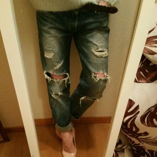 マウジー(moussy)のダメージデニム(デニム/ジーンズ)