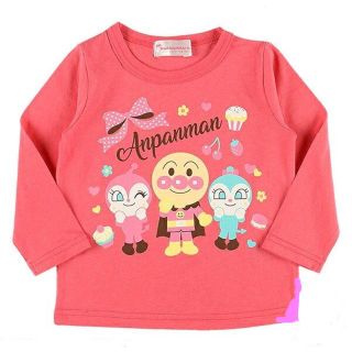 アンパンマン(アンパンマン)の55様専用　95cm　アンパンマン　３キャラ長袖Tシャツ　ピンク(Tシャツ/カットソー)