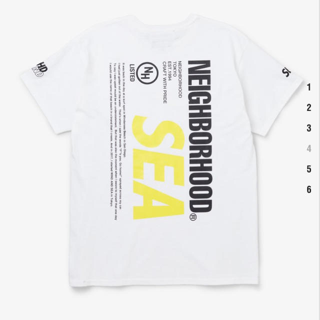 NEIGHBORHOOD(ネイバーフッド)のneighborhood wind and sea Tシャツ 白 Lサイズ メンズのトップス(Tシャツ/カットソー(半袖/袖なし))の商品写真