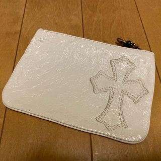 クロムハーツ(Chrome Hearts)の正規品 本物 クロムハーツ クロスパッチ レザーパース バニラレザー(コインケース/小銭入れ)