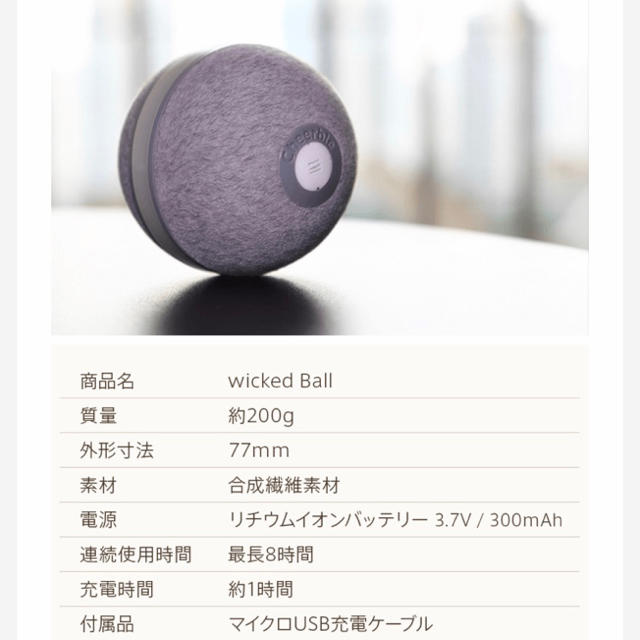 猫専用 全自動 ボール型 おもちゃ ウィキッドボール  WICKED BALL その他のペット用品(猫)の商品写真