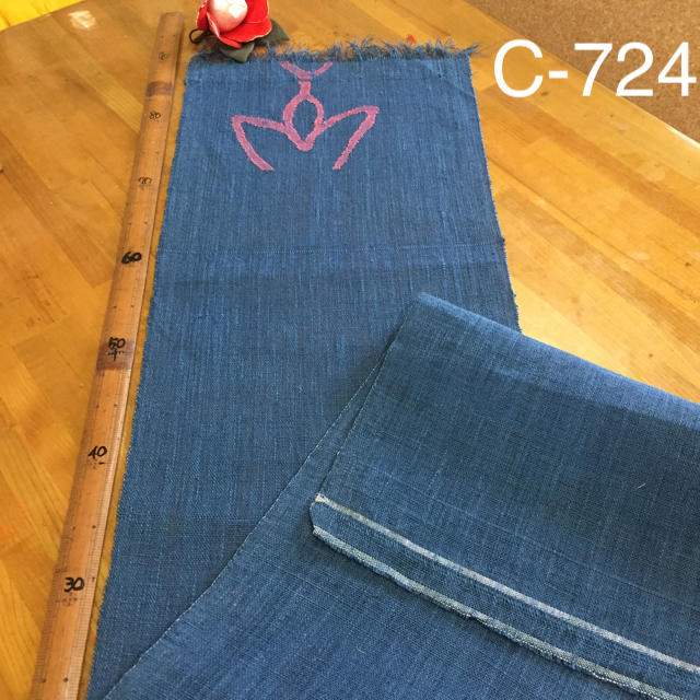 C724京都北尾織物匠豪華西陣正絹帯刺繍サンプル材料ハンドメイド壁掛北欧好藍色紬