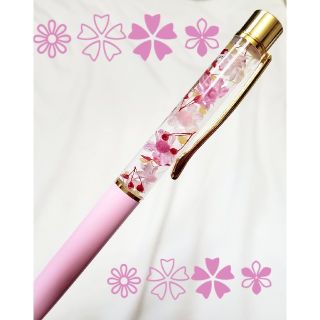 ハーバリウム ボールペン 花材たっぷり❁❀✿✾パステルピンク ハンドメイド(プリザーブドフラワー)