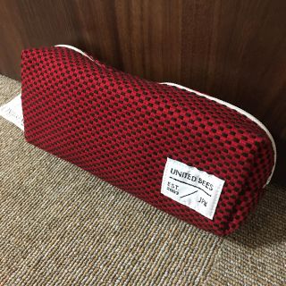 ★新品　未使用★ボックス　ペンケース　刺子　赤/黒　格子柄(ペンケース/筆箱)