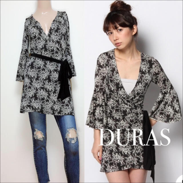 DURAS(デュラス)のバロック柄カシュクールワンピース♡ レディースのトップス(カットソー(長袖/七分))の商品写真