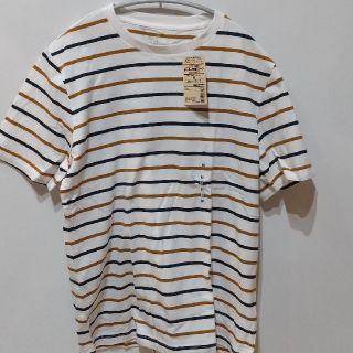 ムジルシリョウヒン(MUJI (無印良品))の専用！無印良品 紳士 ボーダー半袖Tシャツ イエロー×ボーダー(Tシャツ/カットソー(半袖/袖なし))