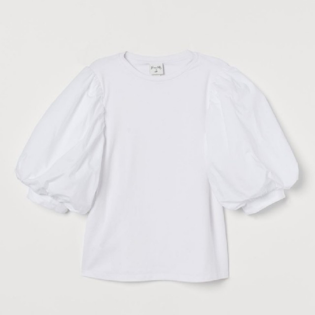 H&M(エイチアンドエム)の白 h&m JOHANNA ORTIZ コラボ パフスリーブトップス sacai レディースのトップス(Tシャツ(半袖/袖なし))の商品写真