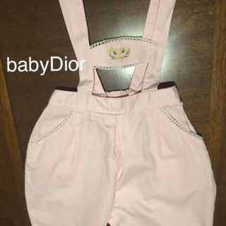 ベビーディオール(baby Dior)の90 babyDior サロペット ピンク 刺繍 女の子 春夏 パンツ(パンツ/スパッツ)