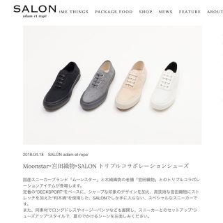 アダムエロぺ(Adam et Rope')のムーンスター ×宮田織物×SALON トリプルコラボレーションシューズ22.5(スニーカー)