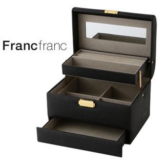 フランフラン(Francfranc)の❤新品箱付き フランフラン フェイン ジュエリーボックス【ブラック】Mサイズ❤(小物入れ)