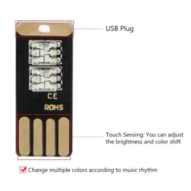 タッチ＆サウンドコントロール　ＲＧＢマルチカラーUSB LED （PCB） エンタメ/ホビーのエンタメ その他(その他)の商品写真