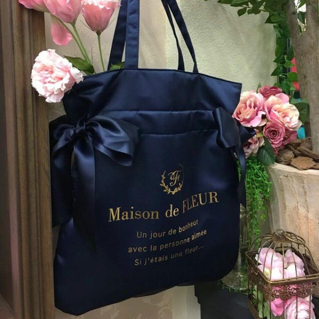 Maison de FLEUR トートバッグ 紺 ネイビー