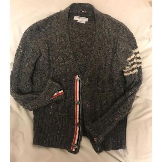 トムブラウン(THOM BROWNE)のトムブラウン  ニット カーディガン サイズ0 トリコロールライン(カーディガン)