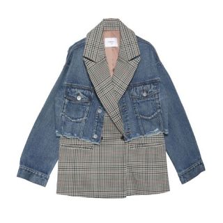 【Ameri VINTAGE】VEST LAYERED DENIM JACKET