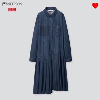 ユニクロ(UNIQLO)のJWANDERSON ユニクロプリーツシャツワンピース(ひざ丈ワンピース)