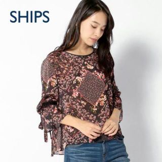 シップスフォーウィメン(SHIPS for women)のSHIPS  DEVEAUX フラワープリントリボンスリーブブラウス(シャツ/ブラウス(長袖/七分))