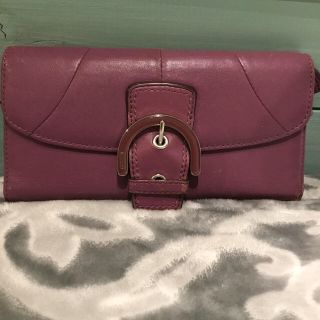 コーチ(COACH)のcoach☆カード収納たくさんの長財布☆パープルウォレット(財布)