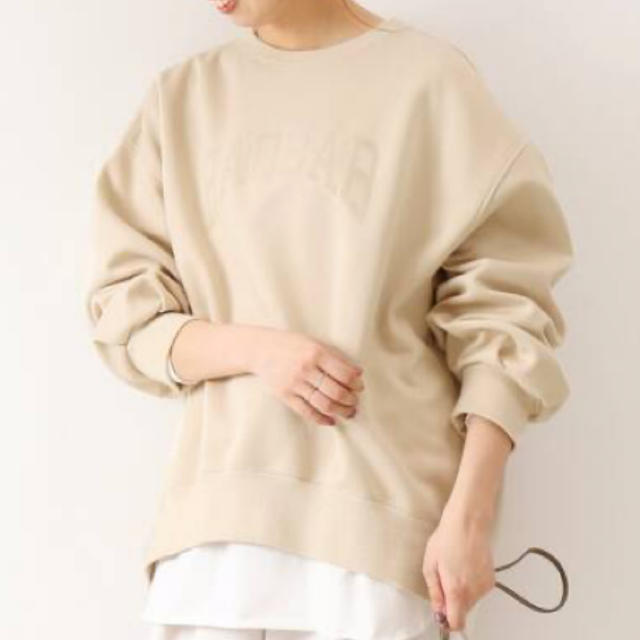 Spick u0026 Span フロッキーロゴダンボールプルオーバー ナチュラル-