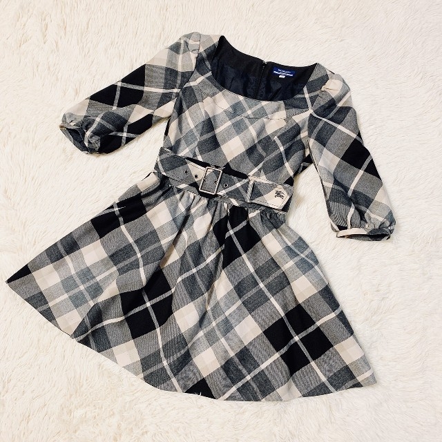バーバリーブルーレーベル チェック柄 ミニワンピース BURBERRY チェック柄ミニワンピースブルーレーベル