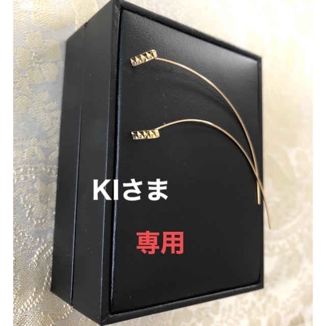 カッコいい!K18イエローゴールド!バースタイルロングワイヤースタッドピアスピアス
