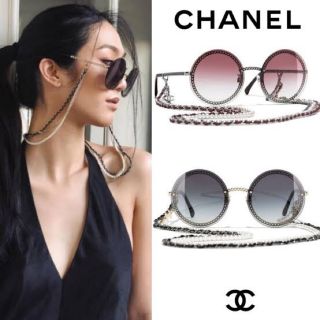 シャネル(CHANEL)のシャネル　サングラス　チェーンフレームラウンドサングラス(サングラス/メガネ)