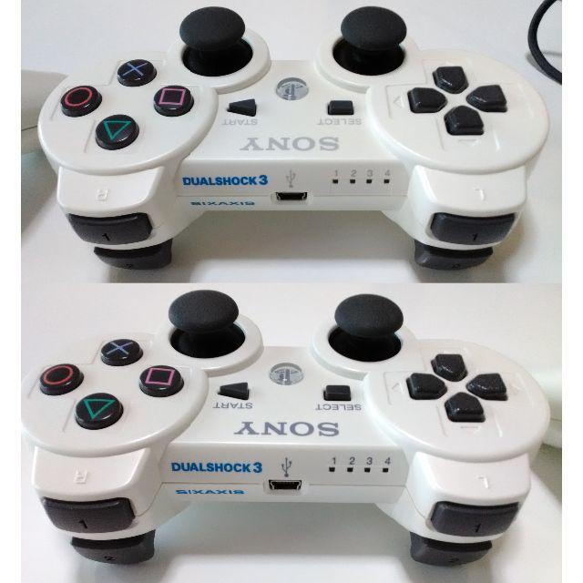 DUALSHOCK3　ホワイト２セット＋USBケーブル（PS3コントローラ） エンタメ/ホビーのゲームソフト/ゲーム機本体(家庭用ゲーム機本体)の商品写真