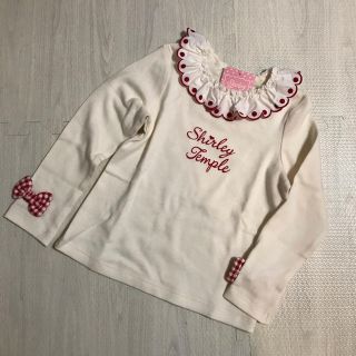 シャーリーテンプル(Shirley Temple)のシャーリーテンプル ギンガムリボン カットソー 110 オフ白(Tシャツ/カットソー)