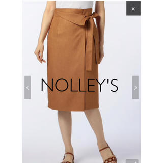 ノーリーズ(NOLLEY'S)の【美品】NOLLEY'S ★麻調ツイル リボン ラップスカート(ひざ丈スカート)