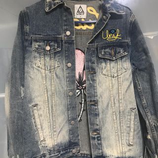 ユニフ(UNIF)のUNIF 値下げ中！！　デニムジャケット  Sサイズ　ユニフ　ワンオク　タカ(Gジャン/デニムジャケット)