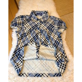 バーバリーブルーレーベル(BURBERRY BLUE LABEL)の美品本物バーバリーブルーレーベル上質コットンチェック柄半袖シャツ♫(シャツ/ブラウス(半袖/袖なし))