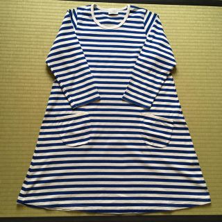 マリメッコ(marimekko)のmarimekko　ボーダー　ワンピース　160(ひざ丈ワンピース)