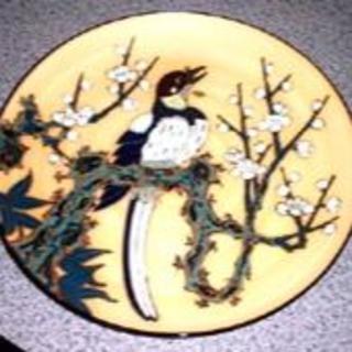 有田焼 大皿 15号 白梅に鳥 尺5寸 45cm 盛皿 飾り皿 パーティー皿-