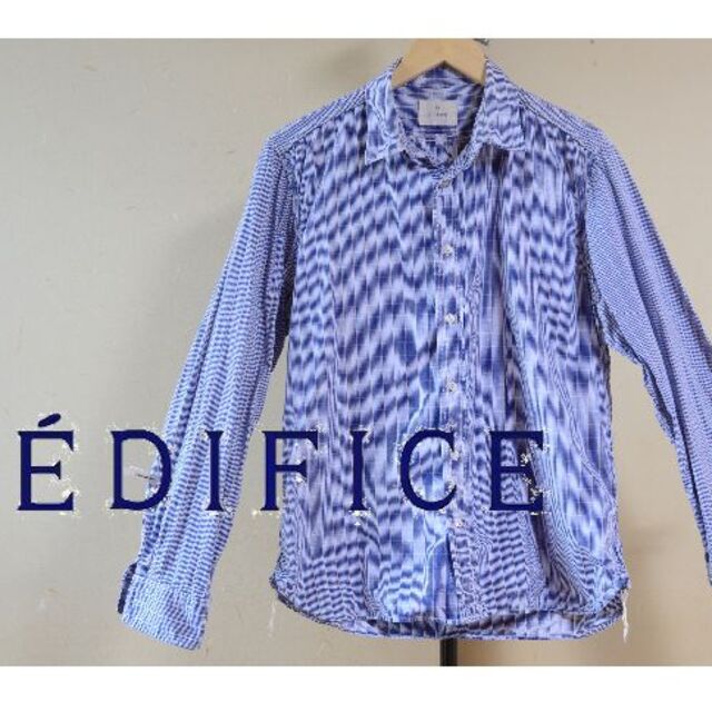 EDIFICE(エディフィス)の【エディフィス】日本製 ブルーチェックシャツ Ｍサイズ メンズのトップス(シャツ)の商品写真