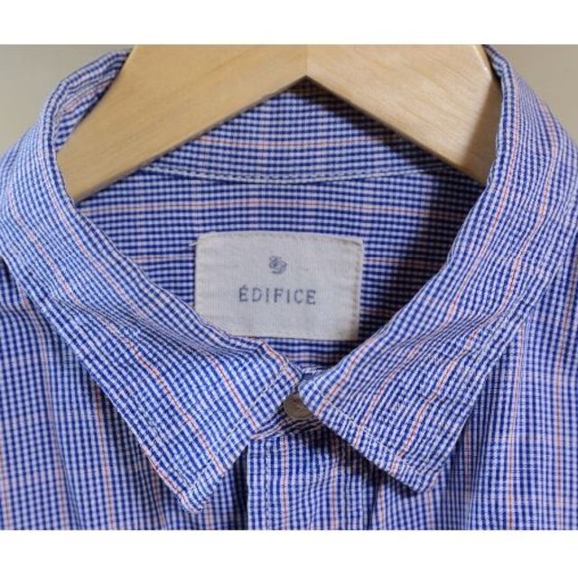 EDIFICE(エディフィス)の【エディフィス】日本製 ブルーチェックシャツ Ｍサイズ メンズのトップス(シャツ)の商品写真