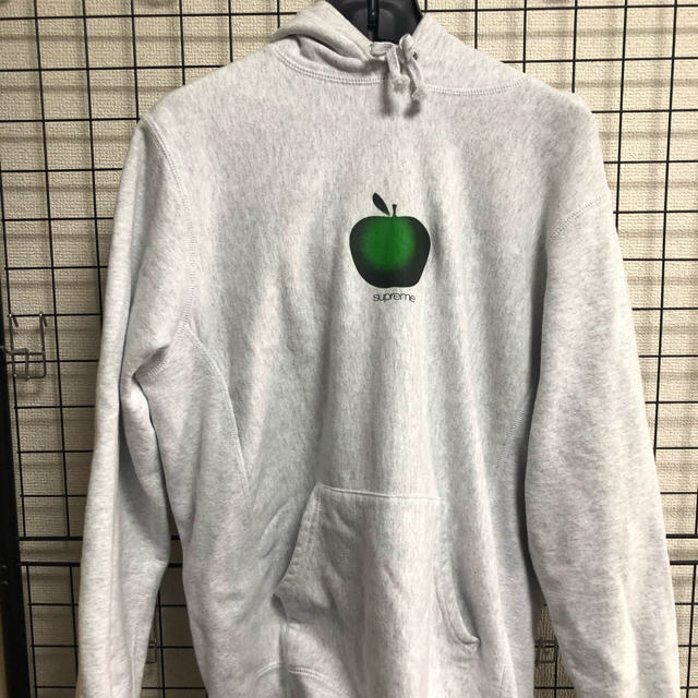 supreme Apple hooded sweatshirt gray M