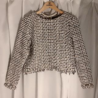 ザラ(ZARA)のZARA ツイードパール袖 トップス(カットソー(長袖/七分))