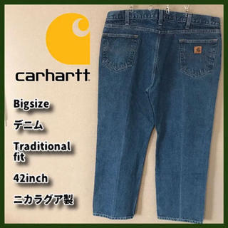 カーハート(carhartt)のアルマ様専用★超ビッグサイズ　レザータグ　デニムパンツ ジーンズ 42inch(デニム/ジーンズ)