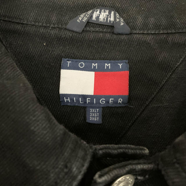 TOMMY HILFIGER(トミーヒルフィガー)の90s【オールドトミー 】トミーヒルフィガー Gジャン ブラックデニムジャケット メンズのジャケット/アウター(Gジャン/デニムジャケット)の商品写真