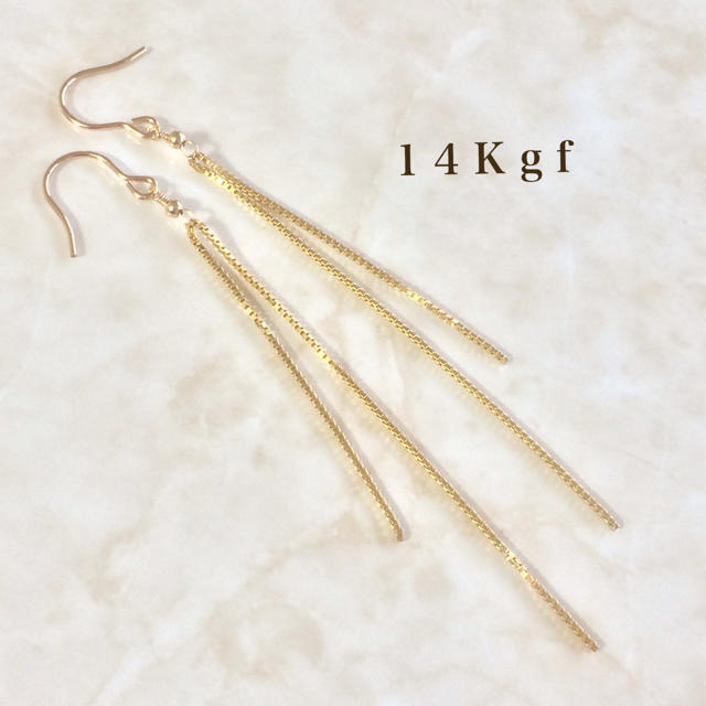 Spick & Span(スピックアンドスパン)の14Kgf／K14gf ヴェネチアンチェーンロングピアス／ロングチェーンピアス レディースのアクセサリー(ピアス)の商品写真