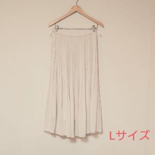 ユニクロ(UNIQLO)のユニクロ プリーツロングスカート ピンクベージュ Lsize(ロングスカート)