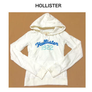 ホリスター(Hollister)のホリスター！青色！ロゴ！白！パーカー！(トレーナー/スウェット)