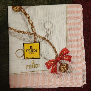 フェンディ(FENDI)の新品 FENDI ハンカチ リボン ピンク(ハンカチ)