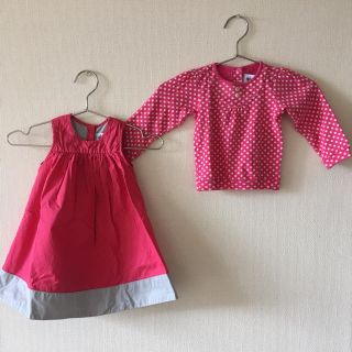 プチバトー(PETIT BATEAU)のPetit Bateau ワンピースエプロンドレス&カットソー(ワンピース)