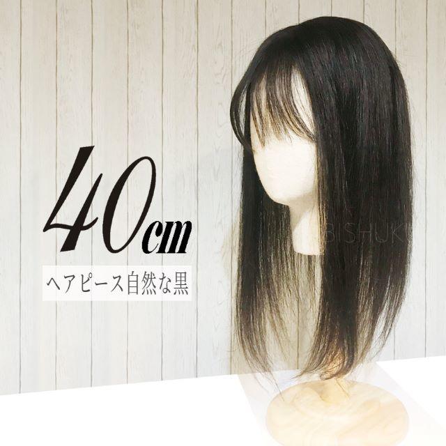 綺麗髪 ロング 希少 ヘアピース 人毛 100% 高品質 自然な黒/40 | www