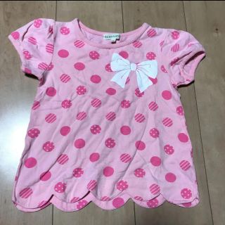 サンカンシオン(3can4on)の【3can4on】半袖　水玉　ピンク　キッズ　女の子　トップス　110cm(Tシャツ/カットソー)