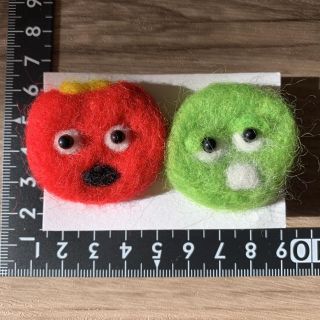 羊毛フェルト　マグネット　ガチャピン&ムック　A  (その他)